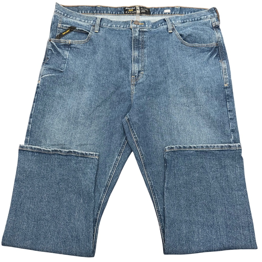 Ariat Rebar M4 Relaxed Boot Cut Jeans Mens 44x30 Blue Workwear DuraStretch Denim